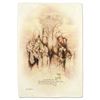 Image 1 : Brachi Horen, "Western Wall" Hand-Embellished Mixed Media with Goldleaf, Hand Signed with Certificat