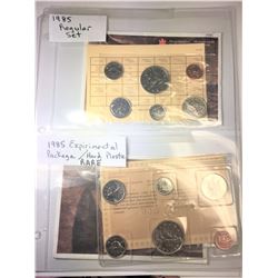 1985 Canada Proof-Like (PL) Collector TWO Sets one with harder plastic which is rare