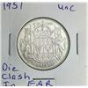 Image 1 : 1951 50 Cent Piece   - Die Clash in Ear