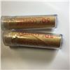 Image 1 : 1963 Unsearched Rolls of pennies,  TWO ROLLS