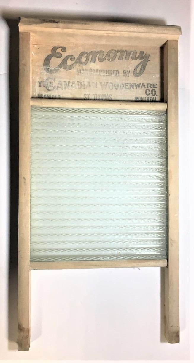 Vintage Antique Economy Glass Washboard Canadian Woodenware Co 24” x 12”