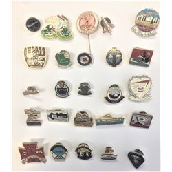 Collection of pin-backs/lapel pins  - quantity of 25