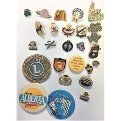 Collection of pin-backs/lapel pins  - quantity of 25