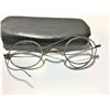 Image 2 : Antique Wire Rim Eyeglasses With Case