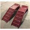 Image 1 : 2 heavy duty red car ramps - Height 9.5", length of ramp 20"