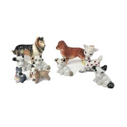 Collection of Ceramic Dogs and one Deer - Includes two Lady and the Tramp characters, Made in Japan