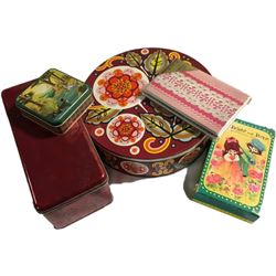 Collection of tins and vintage stationary that was never used