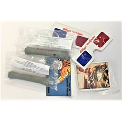 Cereal Box Toys including Raiders of the Lost Ark Light up Spoons Still in the Packaging