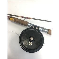 Vintage Steelite Reg. No 1869 29/4/31 Fishing reel and Rod