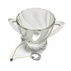 Crystal Cup with Handles 3.25" high, 3.5" Diameter