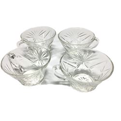 Crystal - Four cups 3.5" diameter, 2.25" height