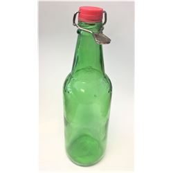 Green Bottle with Maple Leafs embossed on it