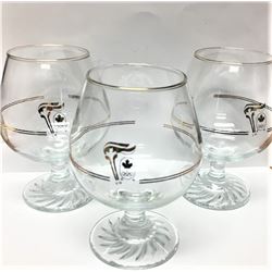 Three Olympics Wine Glasses