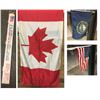 Image 1 : Outdoor Flag Pole, Canadian Flag >6m in length, Two smaller flags (New Hampshire and USA) on poles