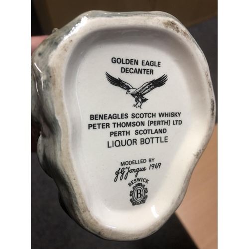 Beswick golden eagle decanter with lid Beneagles Scotch Whisky from