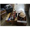 Image 1 : 2 BOXES OF TOOLS, HARD HATS, AND LUNCH BOX