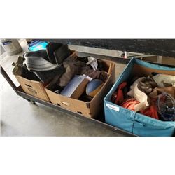 3 BOXES OF RUBBER BOOTS AND ESTATE ITEMS