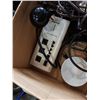 Image 2 : BOX OF SPRING ARM LIGHTS, HANGING LIGHTS, TABLE LAMPS AND POWER BAR