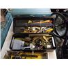 Image 3 : 2 TOOLBOXES AND TRAY OF TOOLS, AIR GUN, SANDING BELTS