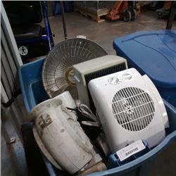 TOTE OF HEATERS AND FANS