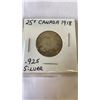 Image 3 : 3 CANADIAN WWI SILVER QUARTERS 1917-19 GEORGE V  .925 SILVER