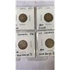 Image 3 : 7 CANADIAN SILVER DIMES 1929-38 GEORGE V AND VI  .800 SILVER