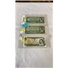 Image 1 : 3 CANADIAN 1 DOLLAR BILLS 1954, 1967, 1973 - LAST YEAR OF BILL