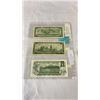 Image 8 : 3 CANADIAN 1 DOLLAR BILLS 1954, 1967, 1973 - LAST YEAR OF BILL