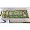 Image 2 : 9 CANADIAN 1 DOLLAR BILLS  3 - 1954,  3 - 1967, AND 3 - 1973