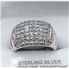 Image 1 : STERLING SILVER GENUINE AQUAMARINE  AND WHITE SAPHIRE RING W/ APPRAISAL $1305 - SIZE 8, 49 (0.5CTS) 