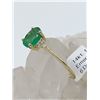 Image 3 : 14KT YELLOW GOLD 7X5MM GENUINE EMERALD AND DIAMOND RING W/ APPRAISAL $2870 - SIZE 6.75, 0.8CT EMERAL
