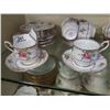 Image 2 : PETIT POINT CHINA CUPS AND SAUCERS AND PLATES