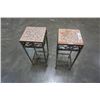Image 1 : 2 METAL AND TILE PLANT STANDS