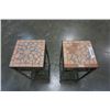 Image 3 : 2 METAL AND TILE PLANT STANDS