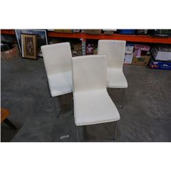 3 METAL AND LEATHER CHAIRS