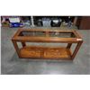 Image 1 : OAK GLASSTOP SOFA TABLE