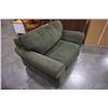 Image 7 : GREEN UPHOLSTERED BAUHAUS OVERSIZED ARMCHAIR AND OTTOMAN