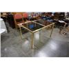 Image 2 : BRASS GLASSTOP DINING TABLE AND 4 CHAIRS - ITALIAN, DRAWLEAF