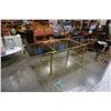 Image 4 : BRASS GLASSTOP DINING TABLE AND 4 CHAIRS - ITALIAN, DRAWLEAF