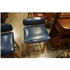 Image 5 : 2 HAND CRAFTED LEATHER AND TEAK CHAIRS