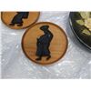 Image 3 : ENGLISH CERAMIC PLATE AND TWO CARVED WOODEN DISHES