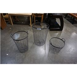 3 CIRCULAR WIRE BASKETS