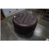 Image 1 : STUDDED TUFTED ROUND LEATHER OTTOMAN