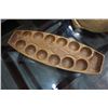 Image 2 : BRASS BOWL, WOOD CARVED GAME BOARD