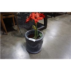 LARGE PLANTER WITH ARTIFICIAL FLOWER