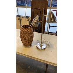 WOVEN LAMP AND BRUSHED METAL LAMP