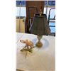 Image 1 : STONE ELEPHANT AND TABLE LAMP