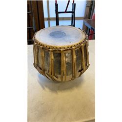 AFRICAN HAND HAMMERED METAL CASED DRUM