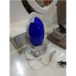 BLUE GLASS EGG LAMP