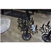 Image 3 : LOT OF BLACK CANDLE STANDS AND WIRE BASKETS